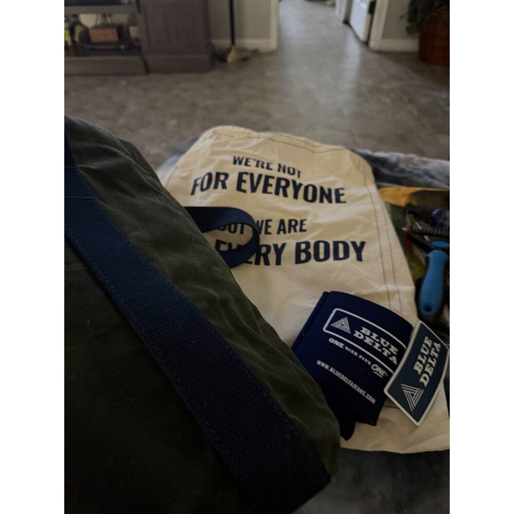 Blue Delta Custom Waxed Canvas Tote Bag – Olive Green – Leather Logo Patch